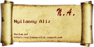 Nyilassy Aliz névjegykártya